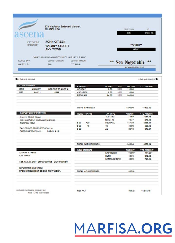Realistic USA retail company employee sheet example